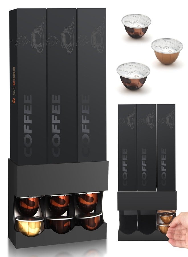 GIASSVIO Coffee Pod Holder Storage for Nespresso Pods Vertuo Original Boxes | Wall Mount & Desktop Model Coffee Pod HolderOrganizer, Dispenser for 3 Box Sleeve Holder Nespresso Vertuo Capsules - Black - Image 1